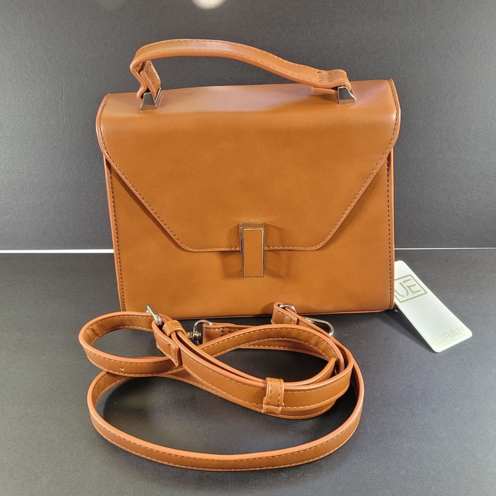 Urban Expressions Brown Vegan Leather Purse With Crossbody Strap - Picture 5 of 5